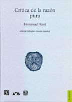 CRITICA DE LA RAZON PURA, de Immanuel Kant | portada del libro