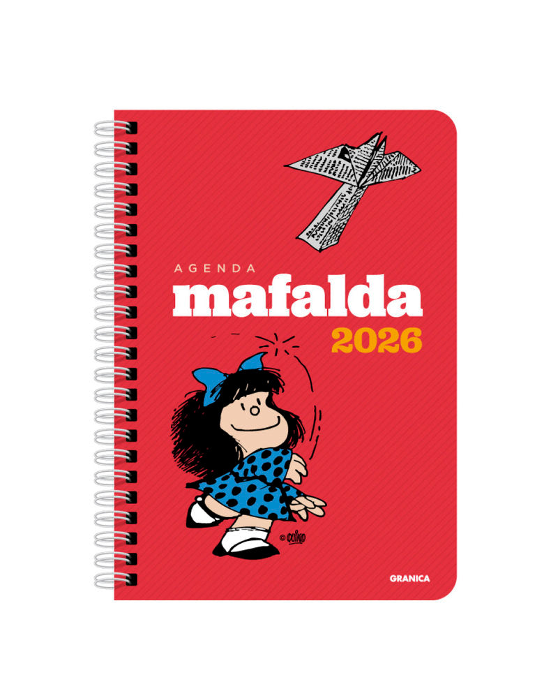 MAFALDA 2026, AGENDA ANILLADA COLUMNAS ROJA, de QUINO | portada del libro
