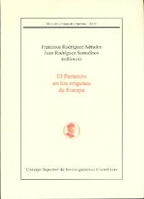 EL PARTENON EN LOS ORIGENES DE EUROPA, de RODRIGUEZ | portada del libro