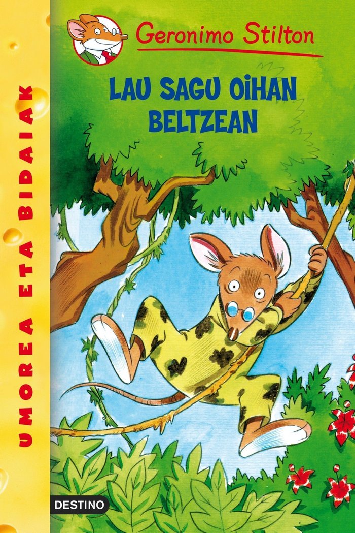 Lau sagu oihan beltzean, de Stilton | portada del libro