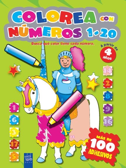 Colorea con números 1-10 amrll, de YOYO | portada del libro