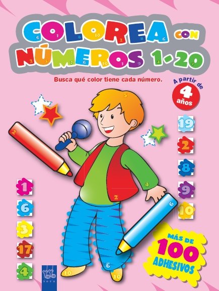 Colorea con números 1-20 rosa, de YOYO | portada del libro