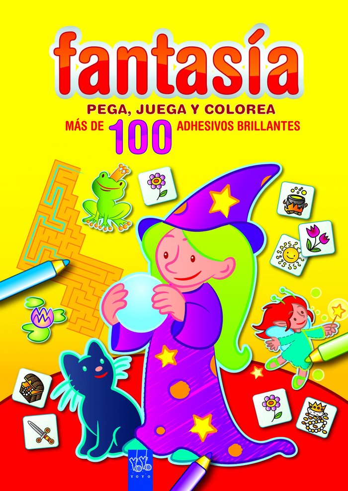 Pega, juega y colorea (amarillo), de YOYO | portada del libro