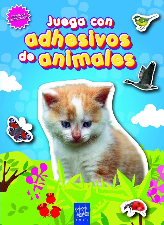 Juega con adhesivos de animales (azul), de YOYO | portada del libro