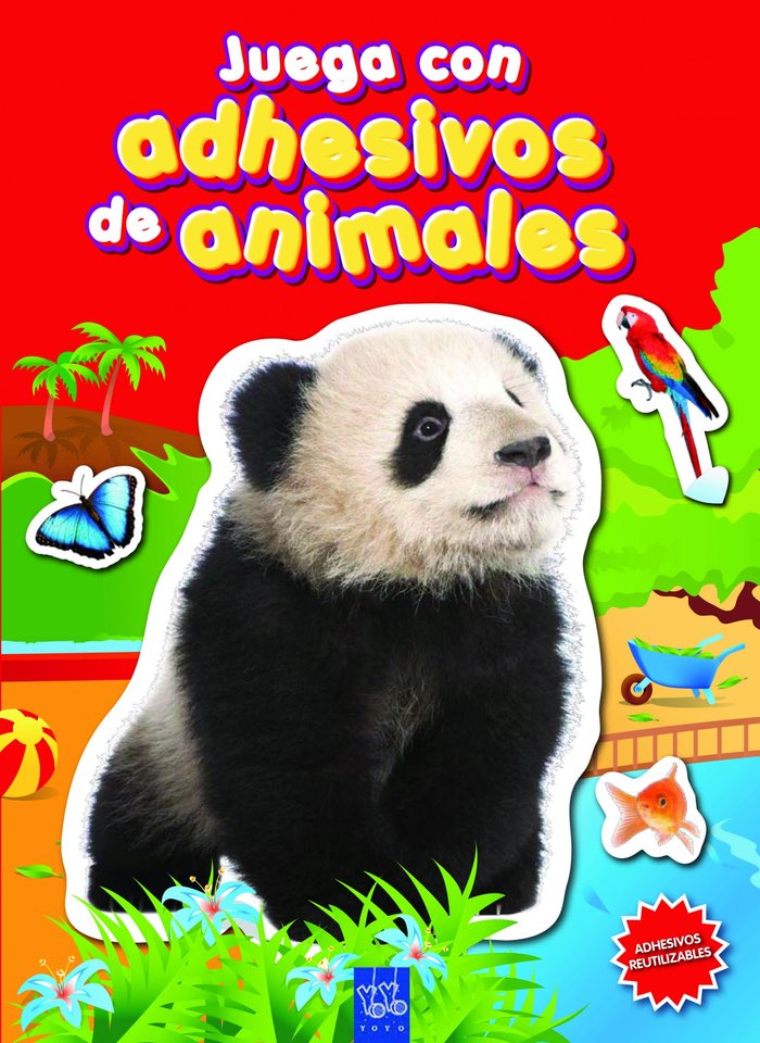 Juega con adhesivos de animales (rojo), de YOYO | portada del libro