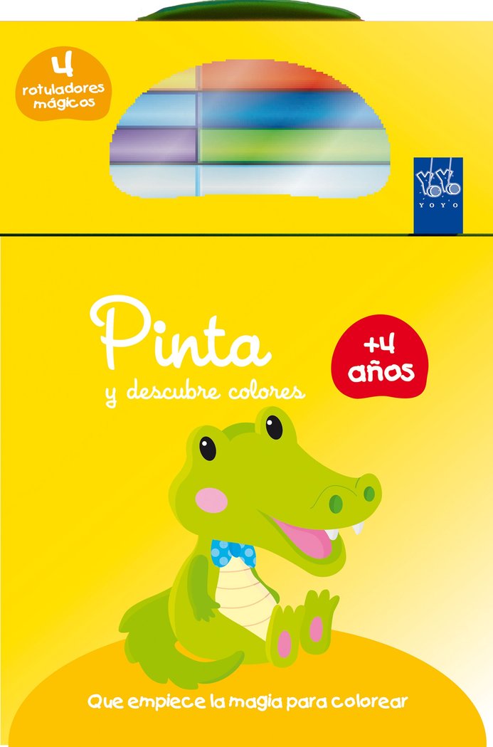 Pinta y descubre colores +4. Cocodrilo, de YOYO | portada del libro