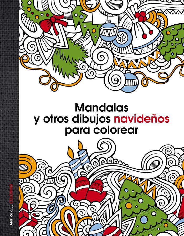 Mandalas y otros dibujos navideños para colorear, de AA. VV. | portada del libro