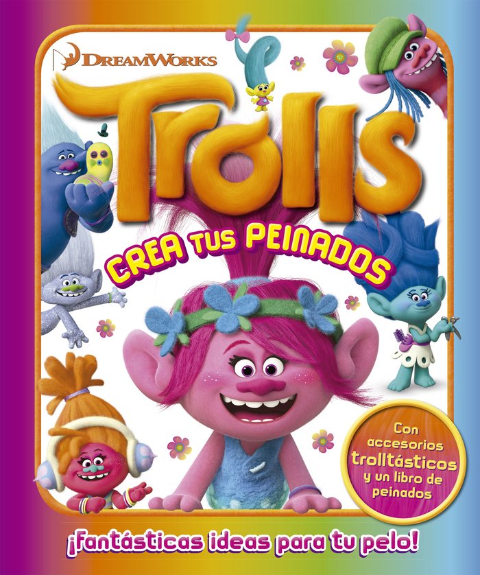 Trolls. Caja metálica. Crea tus peinados, de Dreamworks | portada del libro