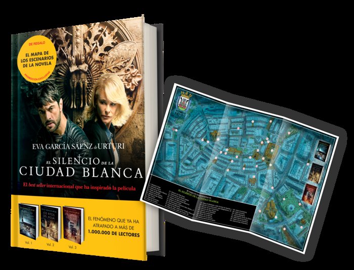 Pack El silencio de la ciudad blanca + mapa de escenarios, de García Sáenz de Urturi | portada del libro