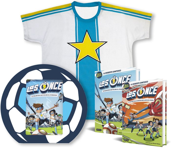 ESTUCHE LOS ONCE 1 + LOS ONCE 2 CON CAMISETA, de ROBERTO SANTIAGO | portada del libro