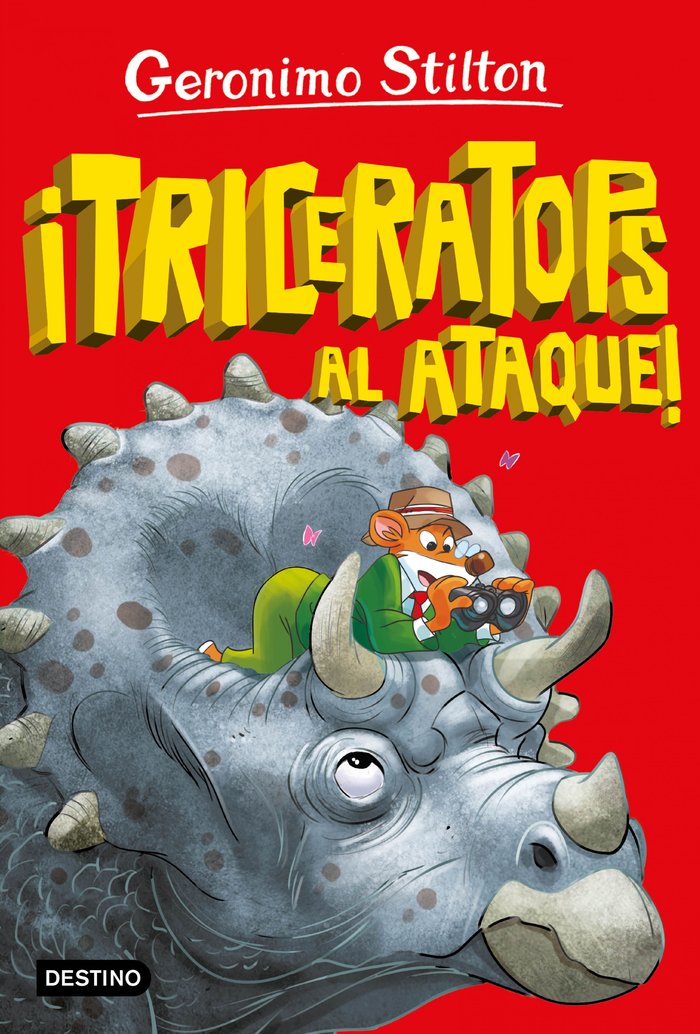 LA ISLA DE LOS DINOSAURIOS 2. TRICERATOPS AL ATAQU, de GERONIMO STILTON | portada del libro
