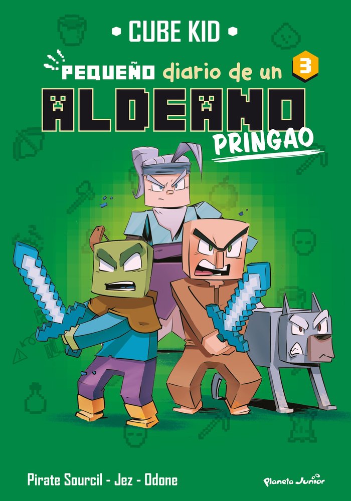 MINECRAFT. PEQUEÑO DIARIO DE UN ALDEANO PRINGAO 3, de CUBE KID | portada del libro