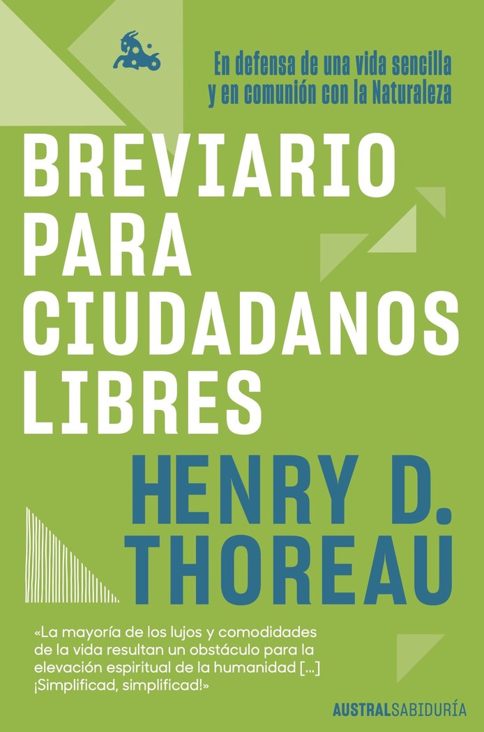 BREVIARIO PARA CIUDADANOS LIBRES, de HENRY DAVID THOREAU | portada del libro