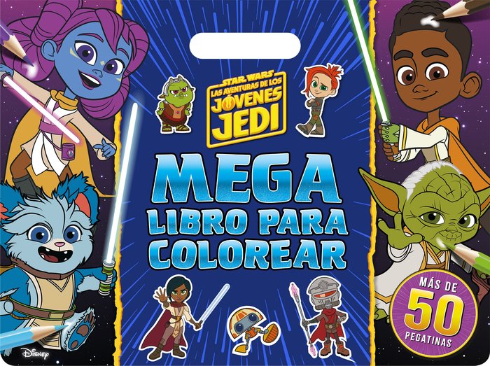 STAR WARS. LAS AVENTURAS DE LOS JOVENES JEDI. MEGALIBRO PARA COLOREAR, de STAR WARS | portada del libro
