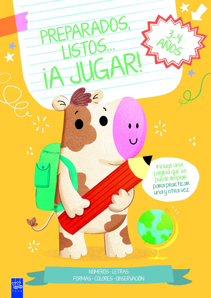 PREPARADOS LISTOS A JUGAR 3 4 AÑOS NARANJA, de YOYO | portada del libro