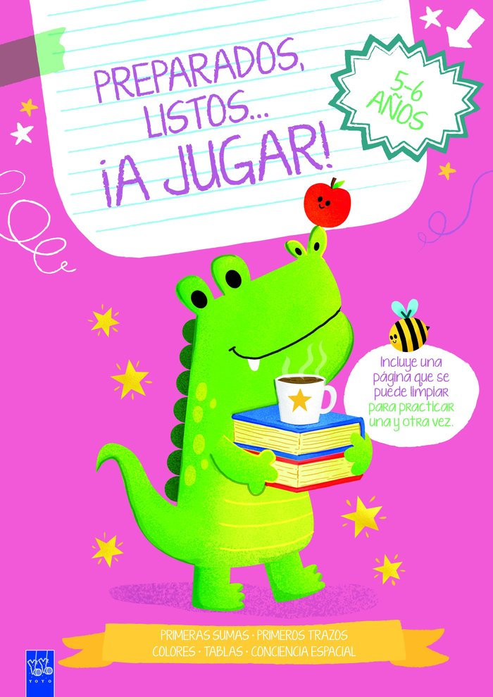 PREPARADOS LISTOS A JUGAR 5 6 AÑOS ROSA, de YOYO | portada del libro