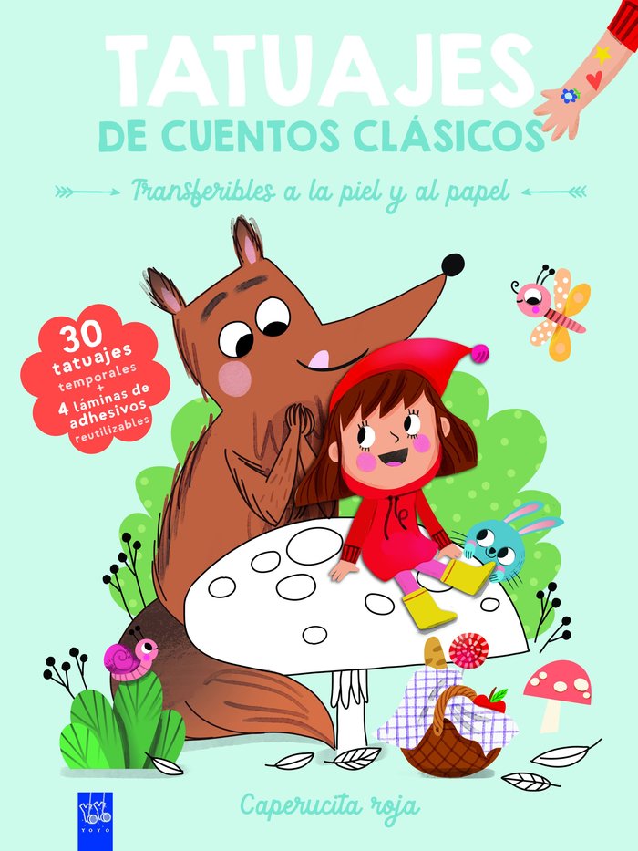 TATUAJES DE CUENTOS CLASICOS CAPERUCITA ROJA, de YOYO | portada del libro