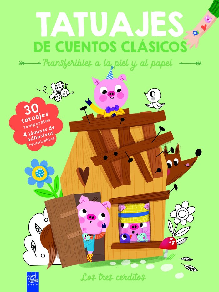 TATUAJES DE CUENTOS CLASICOS LOS TRES CERDITOS, de YOYO | portada del libro
