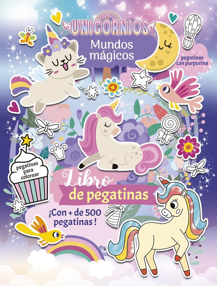 UNICORNIOS MUNDOS MAGICOS LIBRO DE PEGATINAS | portada del libro