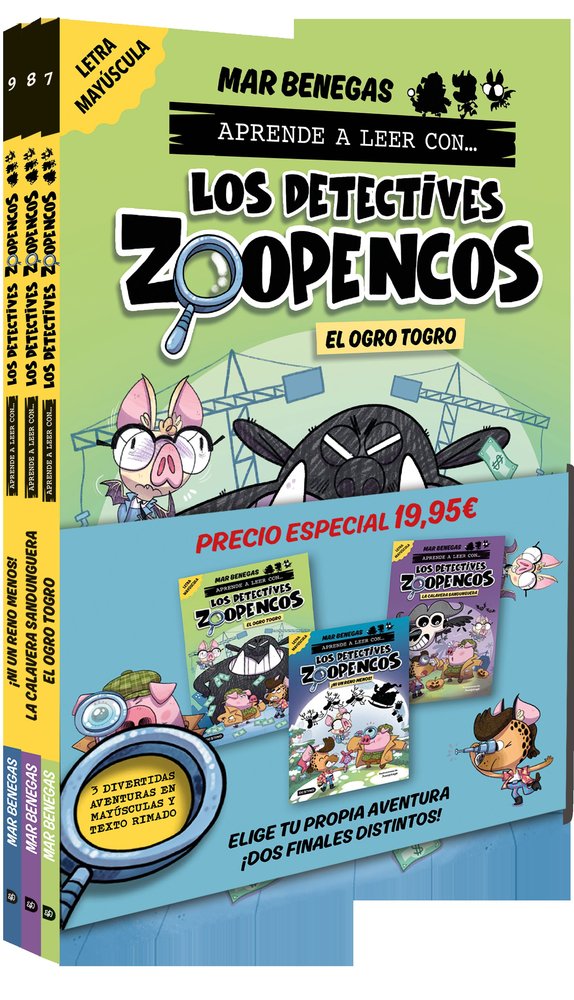 PACK APRENDE A LEER CON LOS DETECTIVES ZOOPENCOS 7 8 Y 9 EN, de MAR BENEGAS | portada del libro