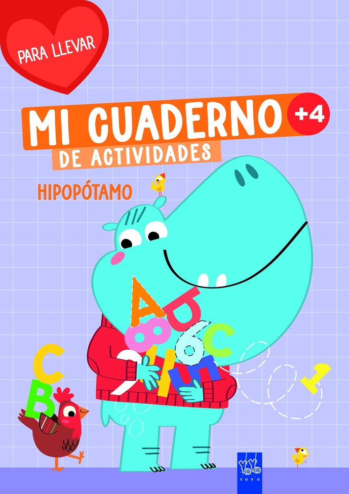 MI CUADERNO DE ACTIVIDADES PARA LLEVAR HIPOPOTAMO, de YOYO | portada del libro