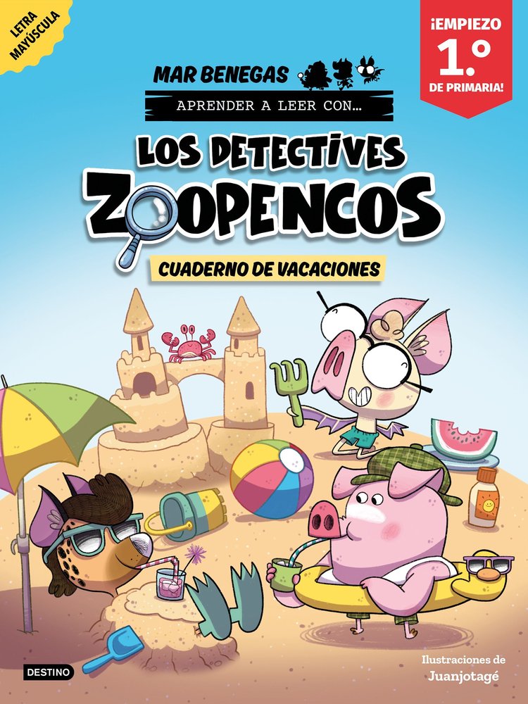 LOS DETECTIVES ZOOPENCOS CUADERNO DE VACACIONES EMPIEZO 1.º, de MAR BENEGAS | portada del libro