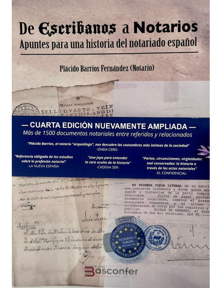 DE ESCRIBANOS A NOTARIOS, de BARRIOS FERNANDEZ | portada del libro