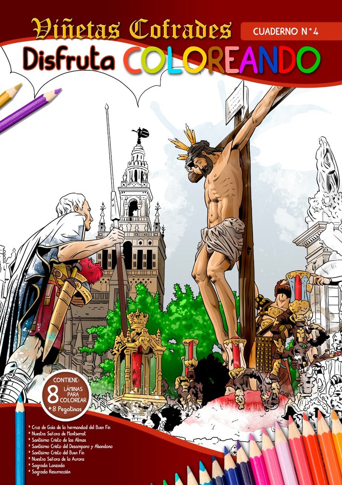 DISFRUTA COLOREANDO VIÑETAS COFRADES 4, de Díaz-Cantelar, Damián | portada del libro