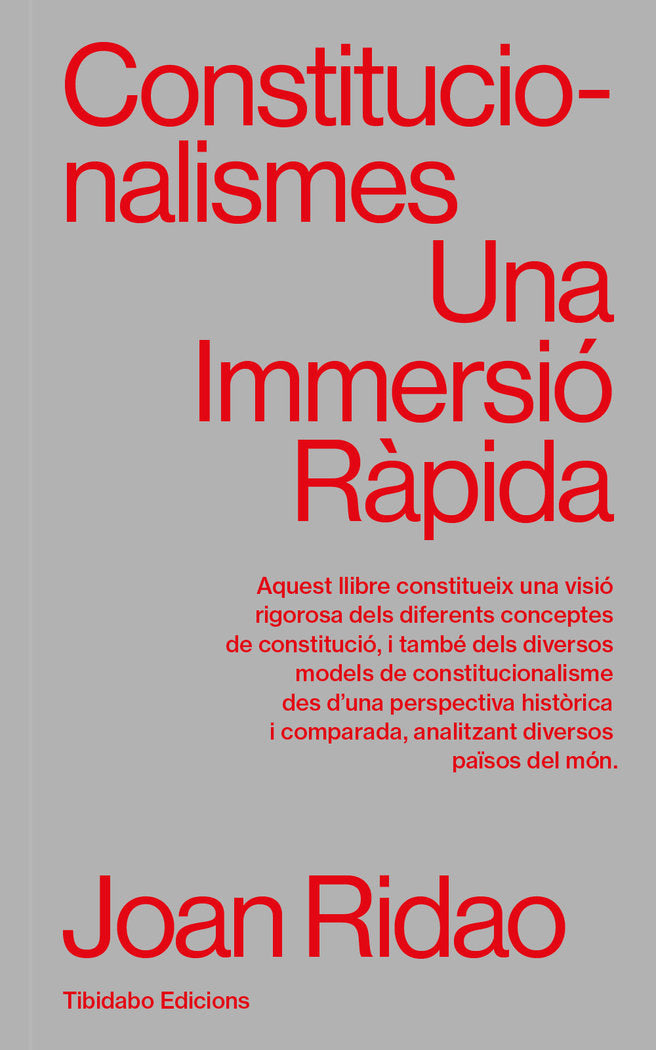 CONSTITUCIONALISMES, de RIDAO, JOAN | portada del libro