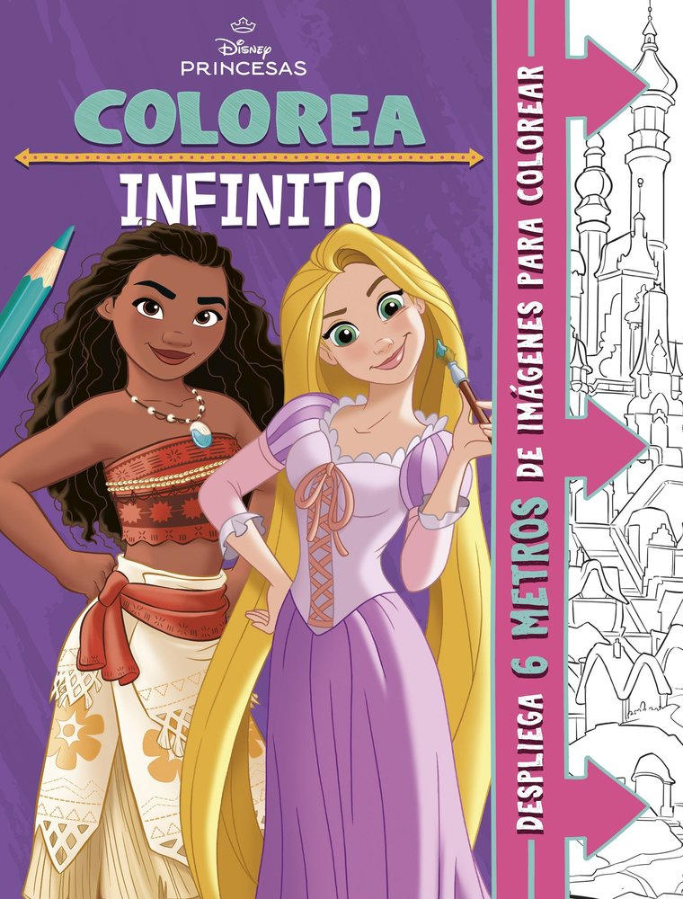 PRINCESAS COLOREA INFINITO, de DISNEY | portada del libro