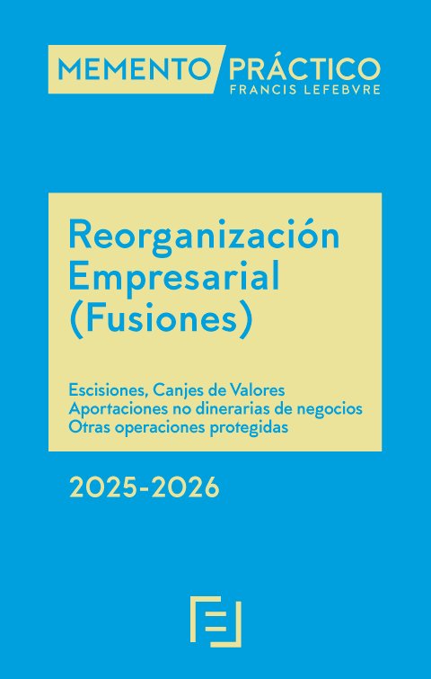 MEMENTO PRACTICO REORGANIZACION EMPRESARIAL 2025 2026 FUSIO | portada del libro