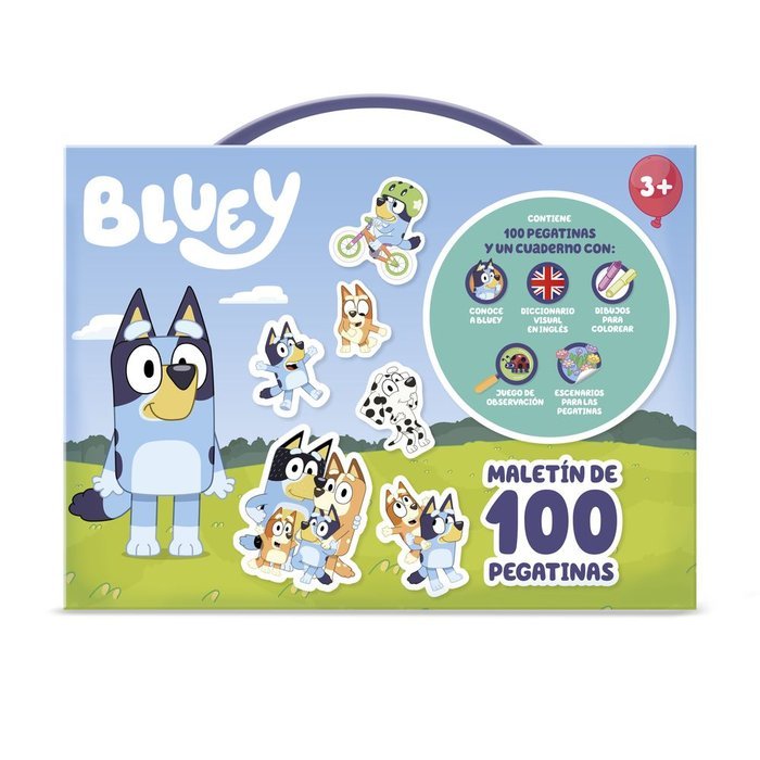 MALETIN DE 100 PEGATINAS BLUEY, de IMAGILAND | portada del libro