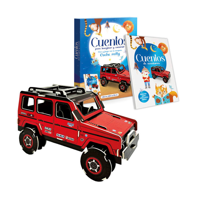 CUENTOS PARA IMAGINAR Y CONSTRUIR 3D COCHE RALLY | portada del libro