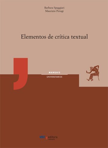 ELEMENTOS DE CRITICA TEXTUAL, de BARBARA SPAGGIARI | portada del libro