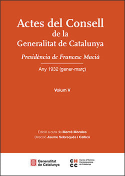 ACTES DEL CONSELL DE LA GENERALITAT DE CATALUNYA VOL V | portada del libro