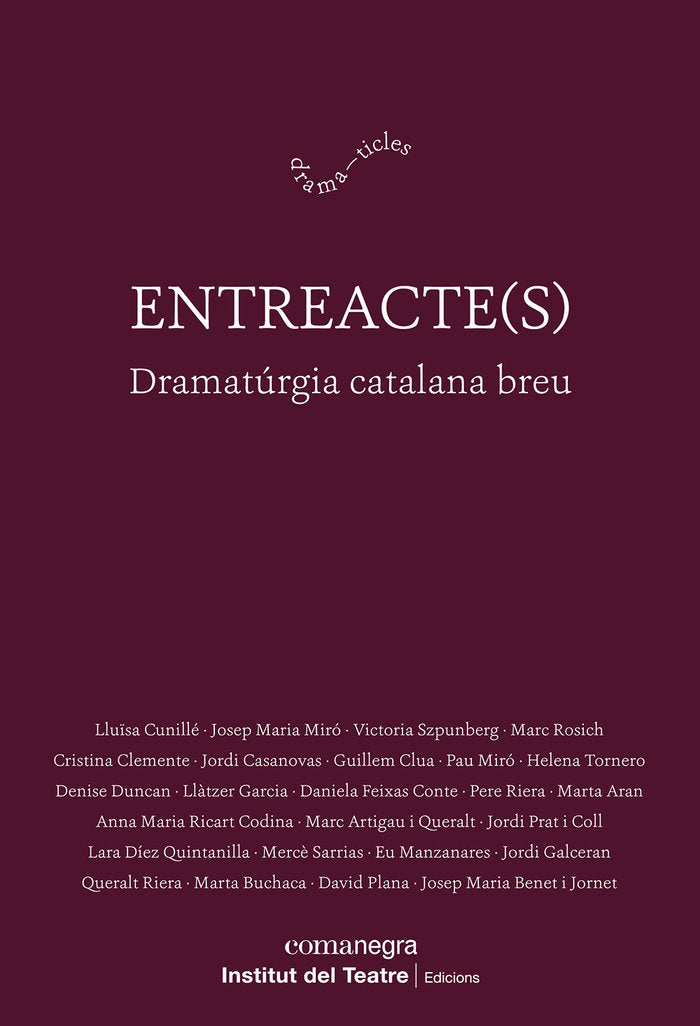 ENTREACTE(S), de CUNILLE, LLUØSA | portada del libro