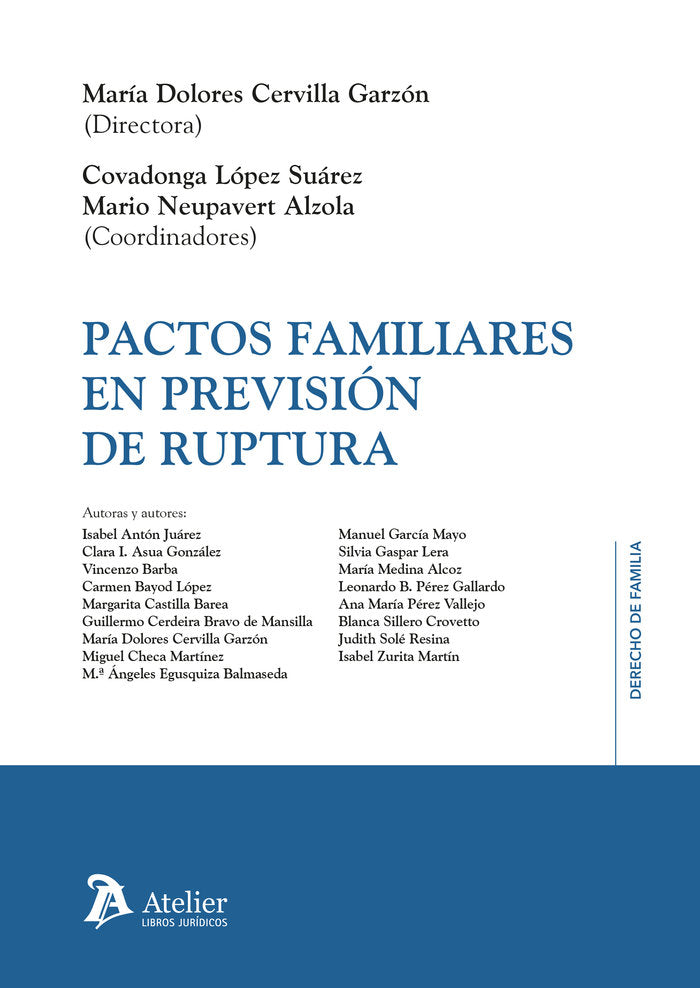 PACTOS FAMILIARES EN PREVISION DE RUPTURA, de MARIA DOLORES CERVILLA GARZON | portada del libro