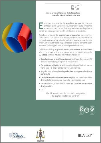 FORMULARIOS Y ESQUEMAS. PROCESAL PENAL, de VV.AA. | portada del libro