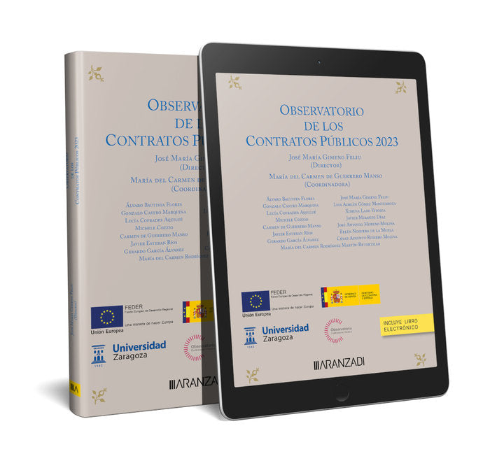 OBSERVATORIO DE LOS CONTRATOS PUBLICOS 2023, de JOSE MARIA GIMENO FELIU | portada del libro