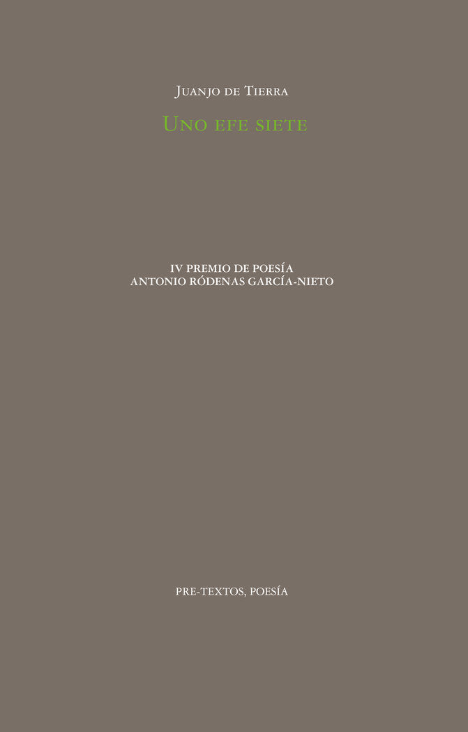 UNO EFE SIETE, de DE TIERRA | portada del libro