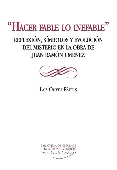 HACER FABLE LO INEFABLE, de OLIVE I RAFOLS, LAIA | portada del libro