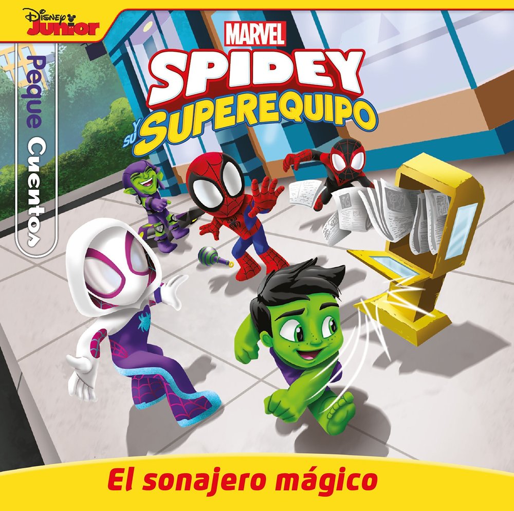 SPIDEY Y SU SUPEREQUIPO EL SONAJERO MAGICO PEQUECUENTOS, de MARVEL | portada del libro