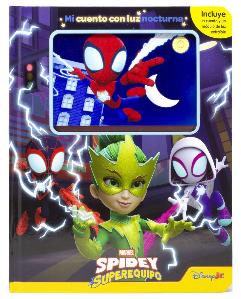 SPIDEY Y SU SUPEREQUIPO. MI CUENTO CON LUZ NOCTURNA, de MARVEL | portada del libro