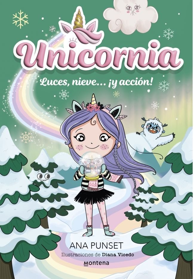 UNICORNIA 14 LUCES NIEVE ACCION, de ANA PUNSET | portada del libro