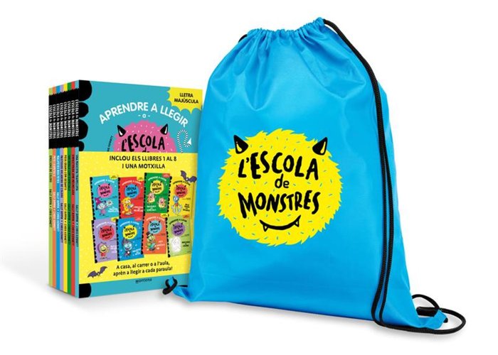 APRENDRE A LLEGIR A L'ESCOLA DE MONSTRES - PACK AMB ELS LLIBRES 1-8 (INCLOU UN R, de RIPPIN, SALLY | portada del libro