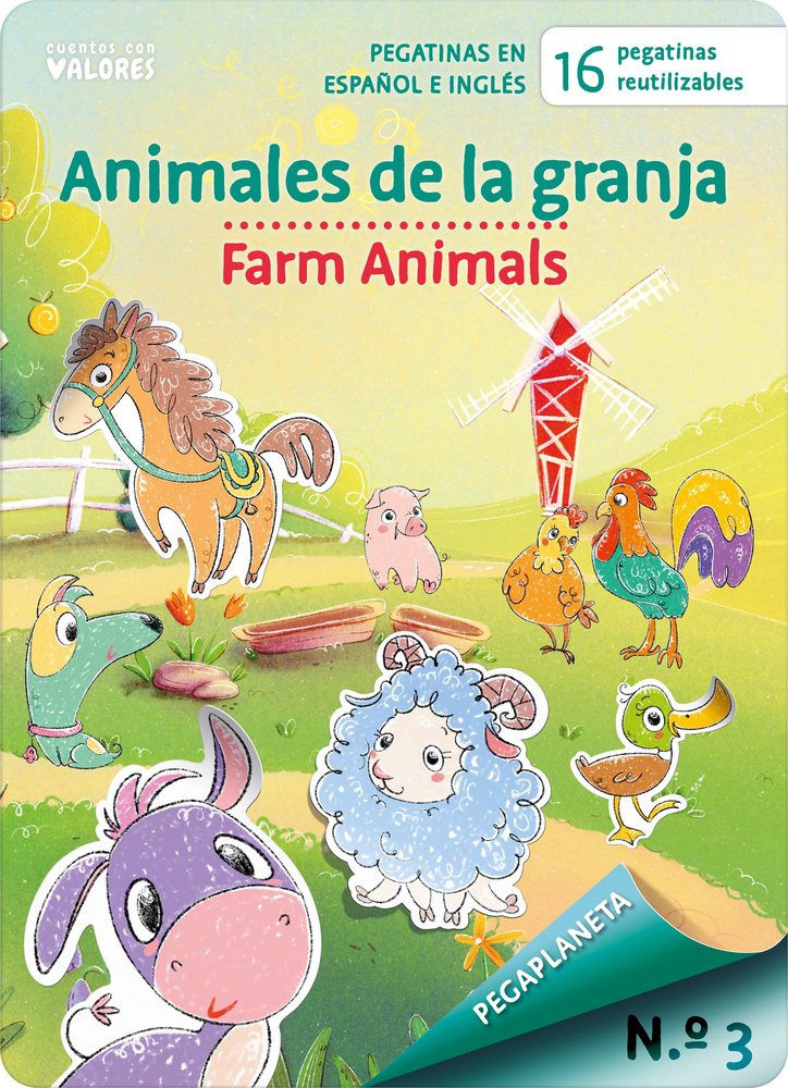 PEGAPLANETA 3. ANIMALES DE LA GRANJA - FARM ANIMALS, de MANN, FREDDIE | portada del libro