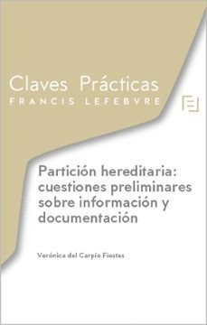 Particion hereditaria cuestiones preliminares sobre informa | portada del libro