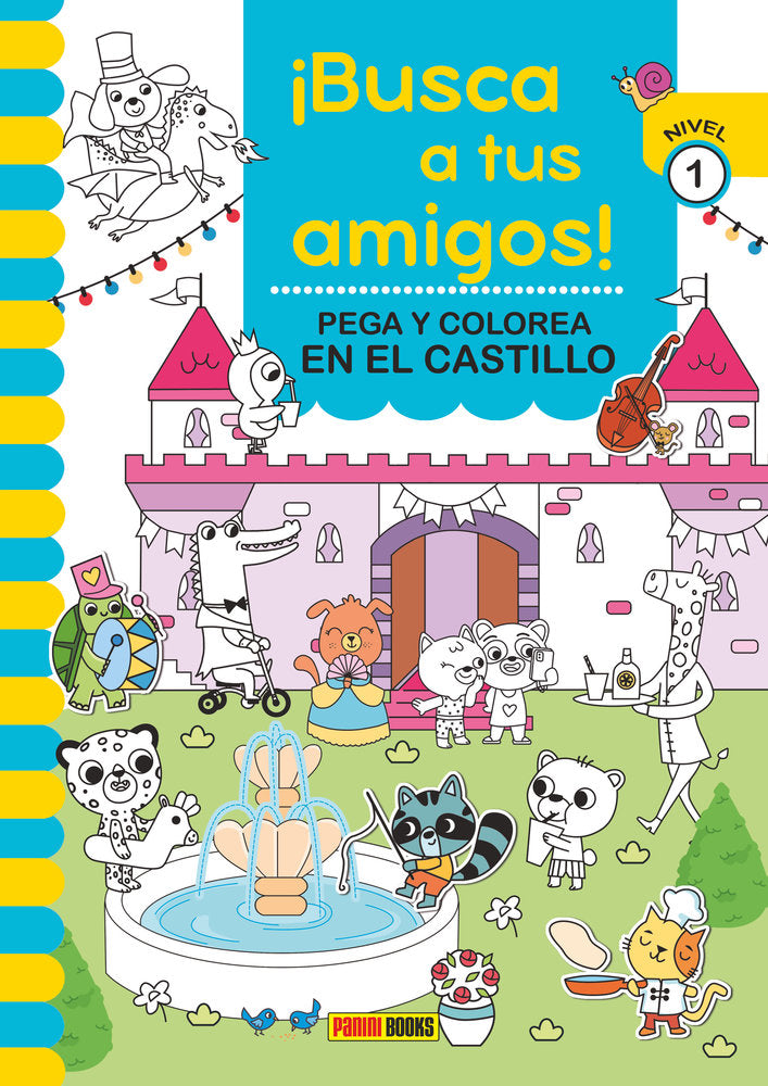 BUSCA AMIGOS CASTILLO PEGA Y COLOREA N1 | portada del libro