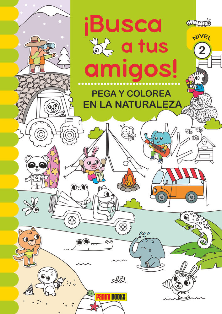 BUSCA AMIGOS NATURALEZA PEGA COLOREA N2 | portada del libro