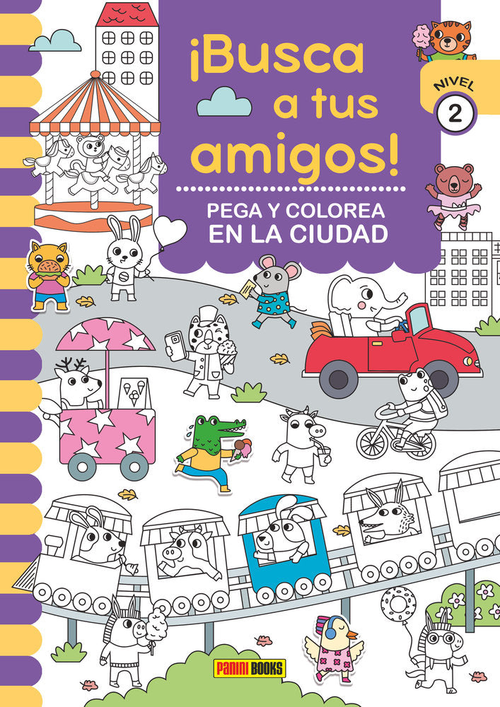 BUSCA AMIGOS CIUDAD PEGA COLOREA N2 | portada del libro